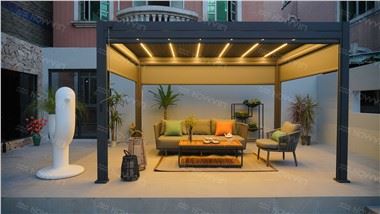 Howvin Aluminijska Pergola Louvres Vanjska Vila Dvorište Aluminijska Suncobrani Električni Louver Promet Pergola Vrt Kineska soba za sunčanje